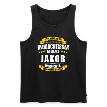 Name Jakob Vorname Klugscheisser Namenstag - Männer Premium Bio Tank Top - Schwarz - Vorne - Michal (187cm)