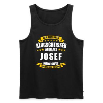 Name Josef Vorname Klugscheisser Namenstag - Männer Premium Bio Tank Top - Schwarz - Vorne - Michal (187cm)