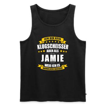 Name Jamie Vorname Klugscheisser Namenstag - Männer Premium Bio Tank Top - Schwarz - Vorne - Michal (187cm)