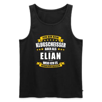 Name Elian Vorname Klugscheisser Namenstag - Männer Premium Bio Tank Top - Schwarz - Vorne - Michal (187cm)