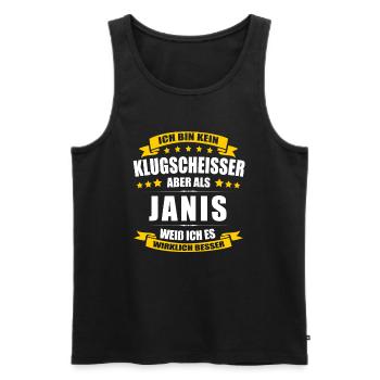 Name Janis Vorname Klugscheisser Namenstag - Männer Premium Bio Tank Top - Schwarz - Vorne - AI Model Male 178 light (178cm)