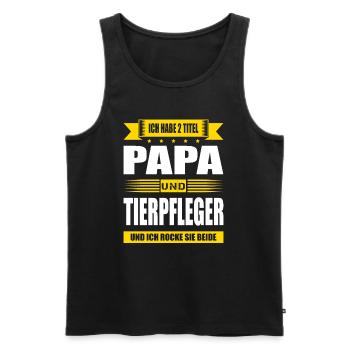 Zwei Titel Papa Und Tierpfleger Zoowärter - Männer Premium Bio Tank Top - Schwarz - Vorne - Michal (187cm)