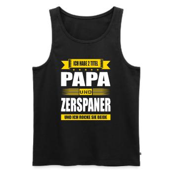 Ich Habe Zwei Titel Papa Und Zerspaner Mechaniker - Männer Premium Bio Tank Top - Schwarz - Vorne - Michal (187cm)