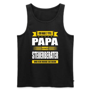 Zwei Titel Papa Und Steuerberater Buchhalter - Männer Premium Bio Tank Top - Schwarz - Vorne - Michal (187cm)
