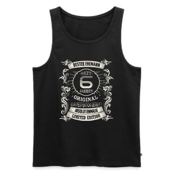 6 Hochzeitstag Seit 6 Jahren Zuckerhochzeit Ehe - Männer Premium Bio Tank Top - Schwarz - Vorne - Michal (187cm)