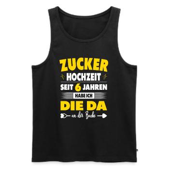 6 Hochzeitstag Paare 6 Jahre Ehe Zuckerhochzeit - Männer Premium Bio Tank Top - Schwarz - Vorne - Michal (187cm)