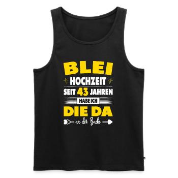 43 Hochzeitstag Paare 43 Jahre Ehe Bleihochzeit - Männer Premium Bio Tank Top - Schwarz - Vorne - Michal (187cm)