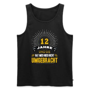 12 Hochzeitstag Mann 12 Jahre Ehe Nickelhochzeit - Männer Premium Bio Tank Top - Schwarz - Vorne - Michal (187cm)