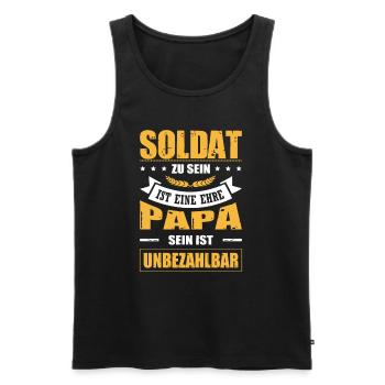 Soldat Zu Sein Ist Eine Ehre Papa Sein Unbezahlbar - Männer Premium Bio Tank Top - Schwarz - Vorne - Michal (187cm)