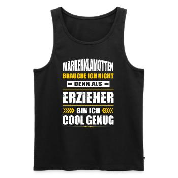 Markenklamotten Brauche Ich Nicht Erzieher Kita - Männer Premium Bio Tank Top - Schwarz - Vorne - Michal (187cm)