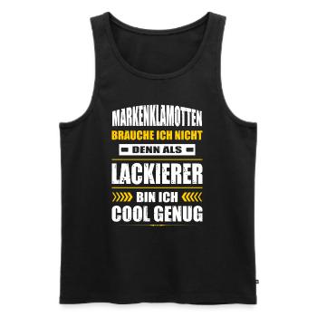 Markenklamotten Brauche Ich Nicht Lackierer - Männer Premium Bio Tank Top - Schwarz - Vorne - Michal (187cm)