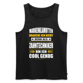 Markenklamotten Brauche Ich Nicht Zahntechniker - Männer Premium Bio Tank Top - Schwarz - Vorne - Michal (187cm)