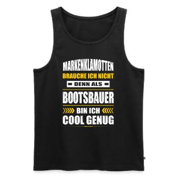 Markenklamotten Brauche Ich Nicht Bootsbauer Boot - Männer Premium Bio Tank Top - Schwarz - Vorne - AI Model Male 178 light (178cm)