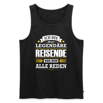 Dieser Legendäre Reisende Von Dem Alle Reden - Männer Premium Bio Tank Top - Schwarz - Vorne - AI Model Male 178 light (178cm)