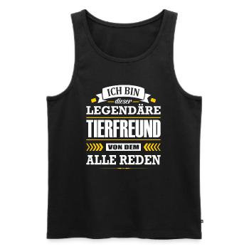 Dieser Legendäre Tierfreund Von Dem Alle Reden - Männer Premium Bio Tank Top - Schwarz - Vorne - Michal (187cm)