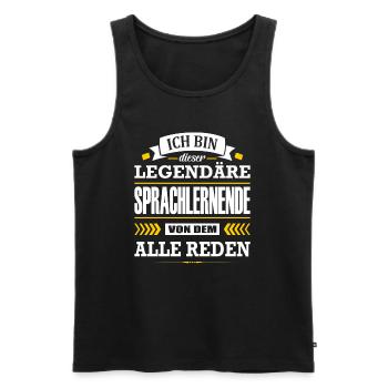 Dieser Legendäre Sprachlernende Von Dem Alle Reden - Männer Premium Bio Tank Top - Schwarz - Vorne - Michal (187cm)