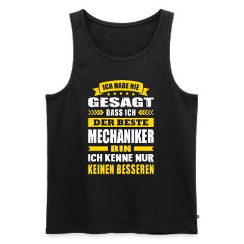 Ich Habe Nie Gesagt Der Beste Mechaniker - Männer Premium Bio Tank Top - Schwarz - Vorne - Michal (187cm)