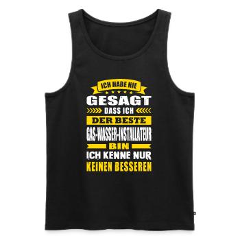 Der Beste Gas-Wasser-Installateur Meister - Männer Premium Bio Tank Top - Schwarz - Vorne - Michal (187cm)