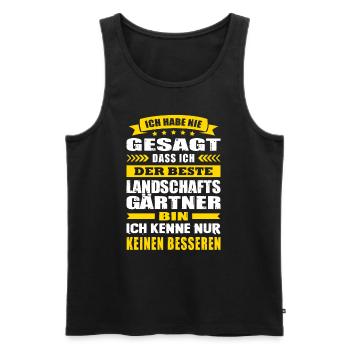 Der Beste Landschaftsgärtner Azubi Geselle Meister - Männer Premium Bio Tank Top - Schwarz - Vorne - Michal (187cm)