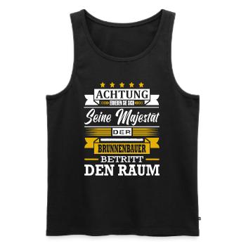 Achtung Seine Majestät Der Brunnenbauer Brunennbau - Männer Premium Bio Tank Top - Schwarz - Vorne - Michal (187cm)