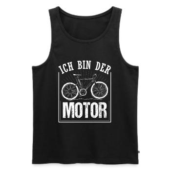 Mountainbike Fahrrad Radsport Ich Bin Der Motor - Männer Premium Bio Tank Top - Schwarz - Vorne - Michal (187cm)