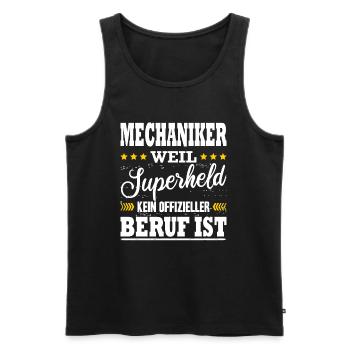 Mechaniker Superheld Kfzler Prüfung Bestanden - Männer Premium Bio Tank Top - Schwarz - Vorne - Michal (187cm)