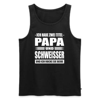 Zwei Titel Papa und Metallbauer Vater Metallbau - Männer Premium Bio Tank Top - Schwarz - Vorne - Michal (187cm)