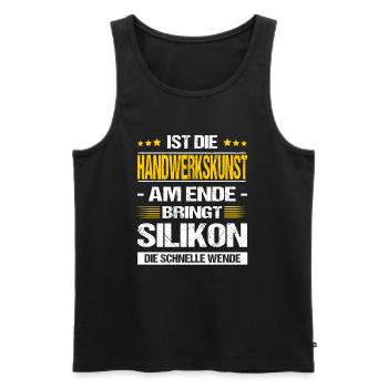 Heizungsbauer Spruch Heizungsbau Meister - Männer Premium Bio Tank Top - Schwarz - Vorne - Michal (187cm)