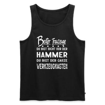 Bester Trauzeuge Du Bist Nicht Nur Der Hammer - Männer Premium Bio Tank Top - Schwarz - Vorne - Michal (187cm)