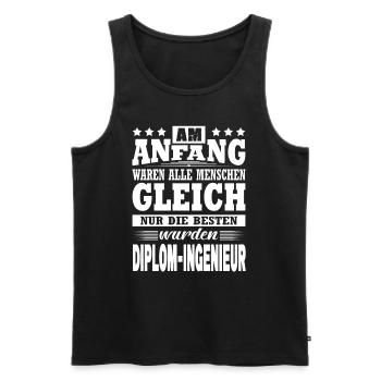 Am Anfang Waren Alle Gleich Diplom-Ingenieur - Männer Premium Bio Tank Top - Schwarz - Vorne - AI Model Male 178 light (178cm)