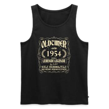 Oldtimer 1954 Geburtstag Lebende Legende Vintage - Männer Premium Bio Tank Top - Schwarz - Vorne - Michal (187cm)