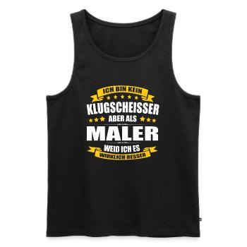Ich Bin Kein Klugscheisser Maler und Lackierer Fun - Männer Premium Bio Tank Top - Schwarz - Vorne - Michal (187cm)
