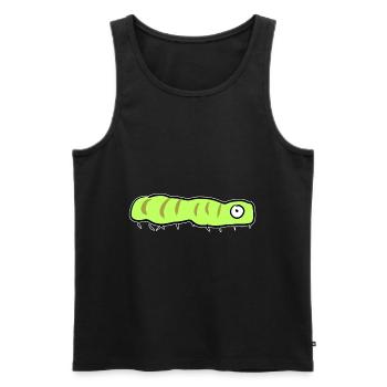 raupe grün symbol tier - Männer Premium Bio Tank Top - Schwarz - Vorne - AI Model Male 178 light (178cm)