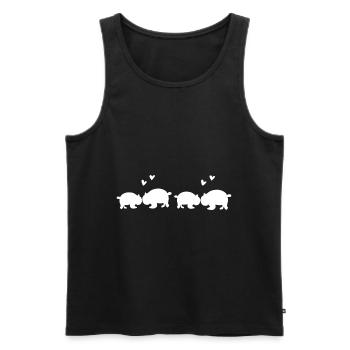 Panda Muster Tierliebe Tiere Linie - Männer Premium Bio Tank Top - Schwarz - Vorne - AI Model Male 178 light (178cm)