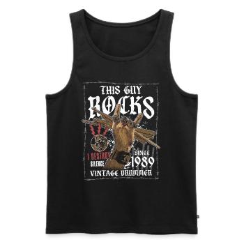 1989 Vintage Drum Drummer Birthday - Men's Premium Organic Tank Top - black - Front - Michal (187cm)