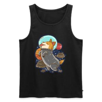 sweet dog space astronaut gift - Men's Premium Organic Tank Top - black - Front - AI Model Male 178 light (178cm)