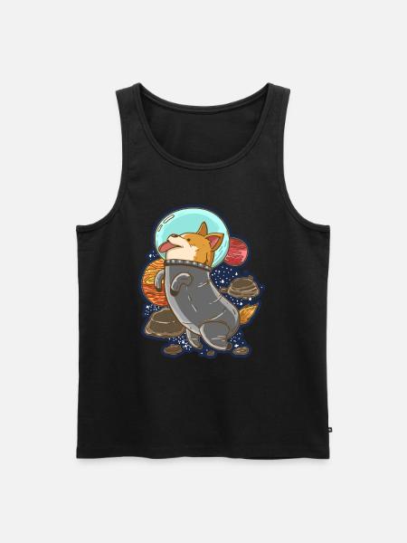 sød hund plads astronaut gave - Herre Premium økologisk tanktop - sort