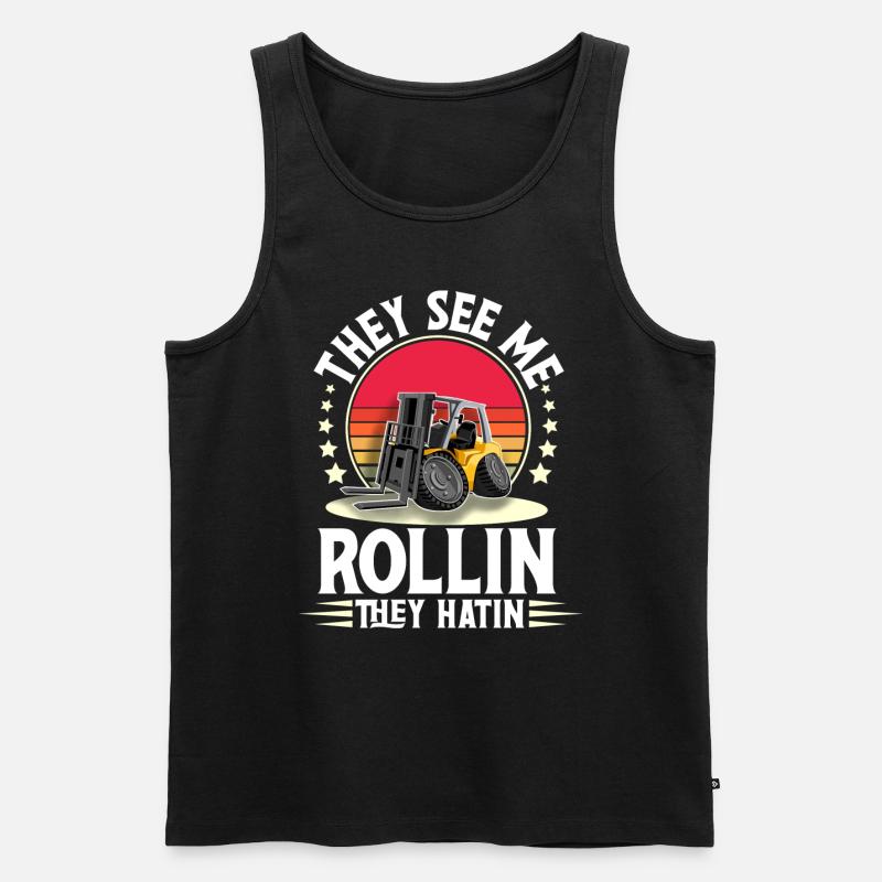 Staplerfahrer Gabelstapler Lagerist - Männer Premium Bio Tank Top - Schwarz