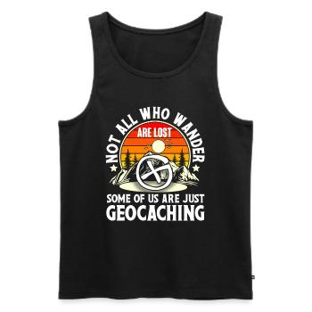 Geocache Geocaching Geocacher - Men's Premium Organic Tank Top - black - Front - AI Model Male 178 light (178cm)