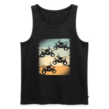 Quad VTT Tout-terrain Quad Riders - Débardeur bio Premium Homme - noir - Devant - AI Model Male 178 light (178cm)