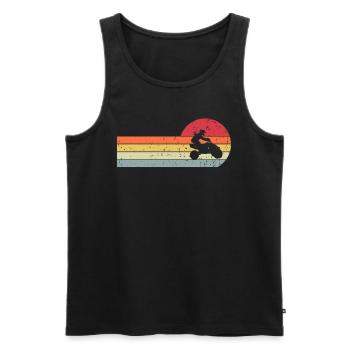 Quad ATV Offroad Quad Rider Vintage Retro - Men's Premium Organic Tank Top - black - Front - AI Model Male 178 light (178cm)