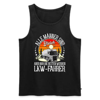 LKW Fahrer - Männer Premium Bio Tank Top - Schwarz - Vorne - Michal (187cm)