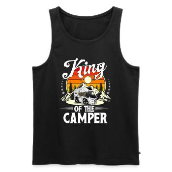 Camping Camper Campen - Männer Premium Bio Tank Top - Schwarz - Vorne - AI Model Male 178 light (178cm)