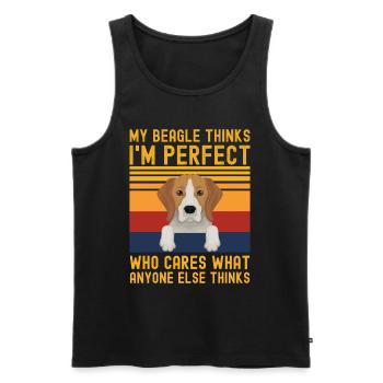 Funny Beagle retro saying for Beagle lovers - Men's Premium Organic Tank Top - black - Front - AI Model Male 178 light (178cm)