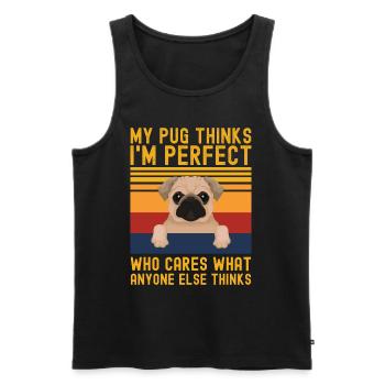 Mops Liebhaber lustiger spruch mops retro - Männer Premium Bio Tank Top - Schwarz - Vorne - AI Model Male 178 light (178cm)