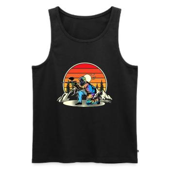 Paintball - Men's Premium Organic Tank Top - black - Front - Michal (187cm)