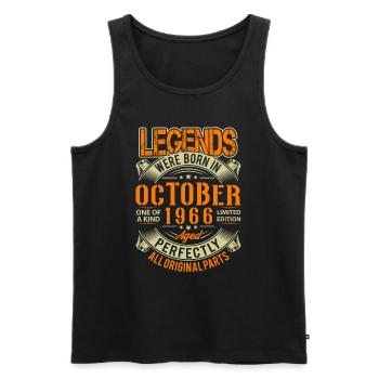 1966 Oktober Geburtstag Legende - Männer Premium Bio Tank Top - Schwarz - Vorne - Michal (187cm)