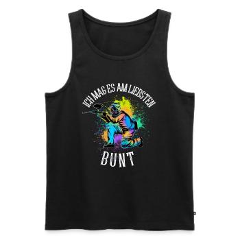 Paintball - Männer Premium Bio Tank Top - Schwarz - Vorne - Michal (187cm)