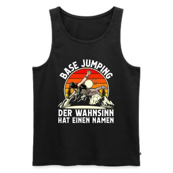 Base Jumping - Männer Premium Bio Tank Top - Schwarz - Vorne - AI Model Male 178 light (178cm)