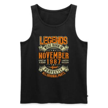 1987 November Geburtstag Legende - Männer Premium Bio Tank Top - Schwarz - Vorne - Michal (187cm)